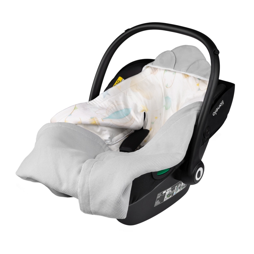 Lionelo - Manta para cadeira de carro TRAVEL SWADDLE 90x90 cm Cinza Balão