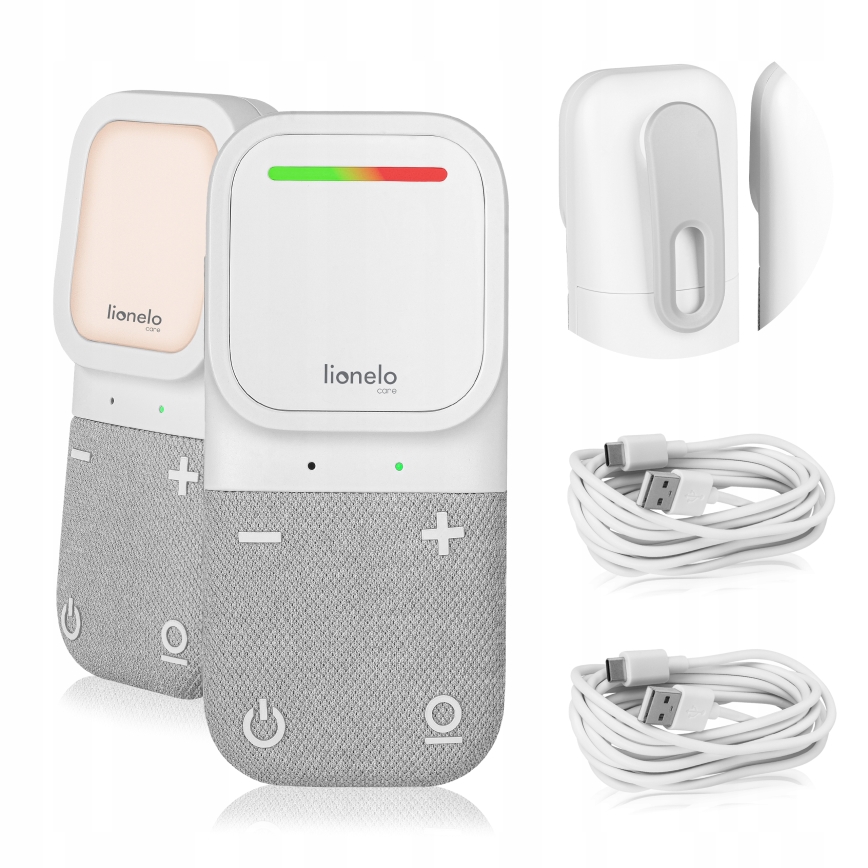 Lionelo - Monitor de bebé áudio recarregável sem fios BABYLINE 2.2 5V