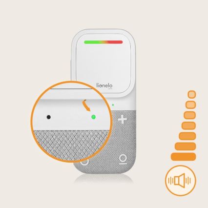 Lionelo - Monitor de bebé áudio recarregável sem fios BABYLINE 2.2 5V