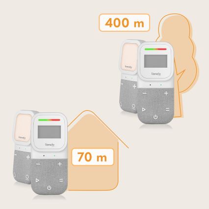 Lionelo - Monitor de bebé áudio recarregável sem fios BABYLINE 2.3 5V