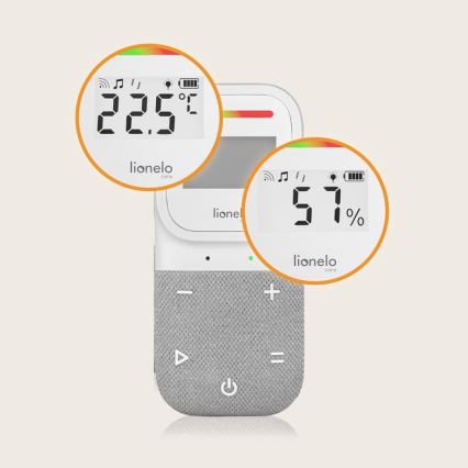 Lionelo - Monitor de bebé áudio recarregável sem fios BABYLINE 2.3 5V