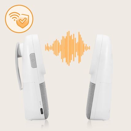 Lionelo - Monitor de bebé áudio recarregável sem fios BABYLINE 2.3 5V