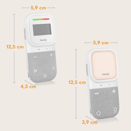 Lionelo - Monitor de bebé áudio recarregável sem fios BABYLINE 2.3 5V