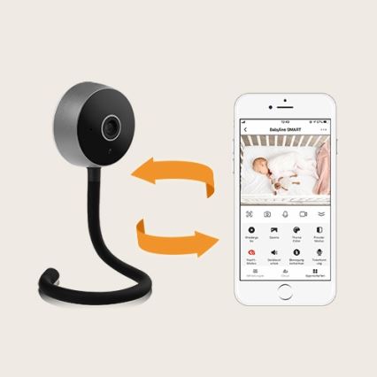 Lionelo - Monitor de bebé inteligente BABYLINE SMART Wi-Fi Preto