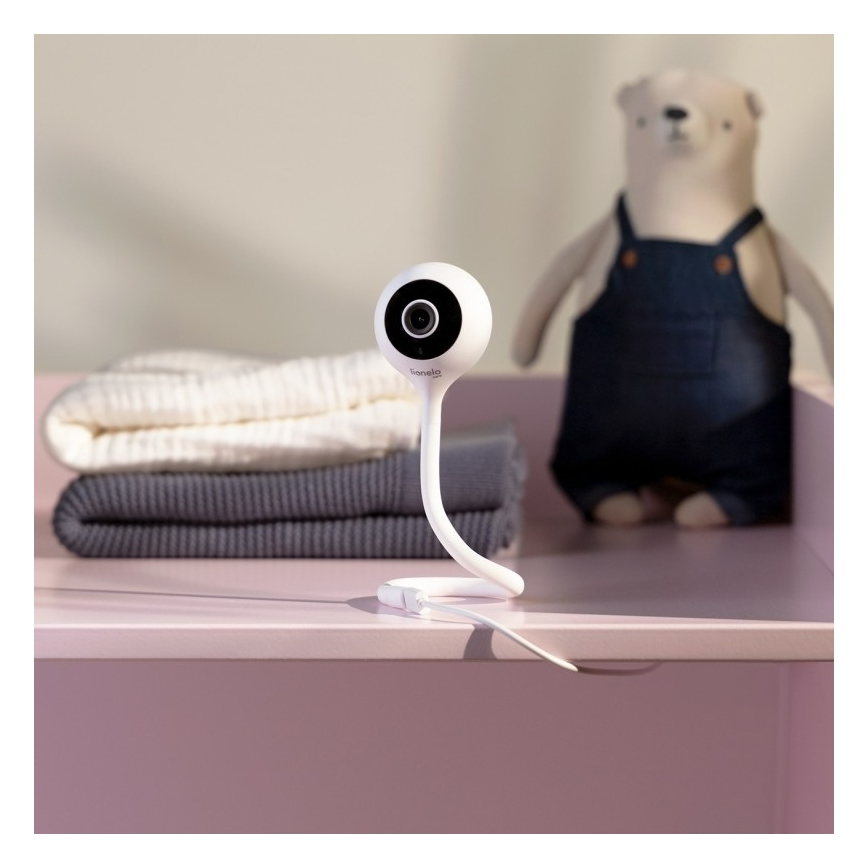 Lionelo - Monitor de bebé inteligente BABYLINE SMART Wi‑Fi Branco