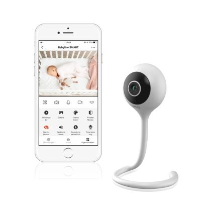 Lionelo - Monitor de bebé inteligente BABYLINE SMART Wi‑Fi Branco