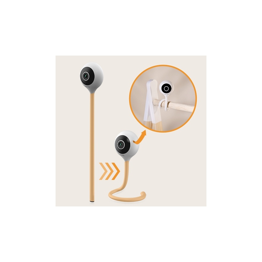 Lionelo - Monitor de bebé inteligente BABYLINE SMART Wi‑Fi Branco