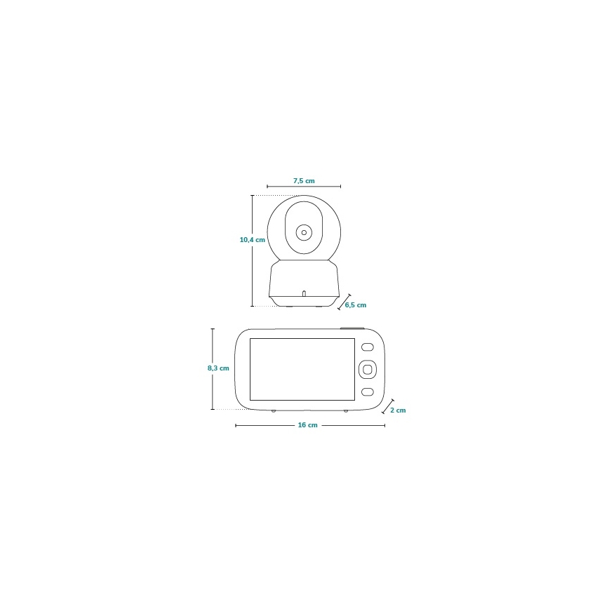 Lionelo - Monitor para bebé BABYLINE 9.1 5V 3600 mAh