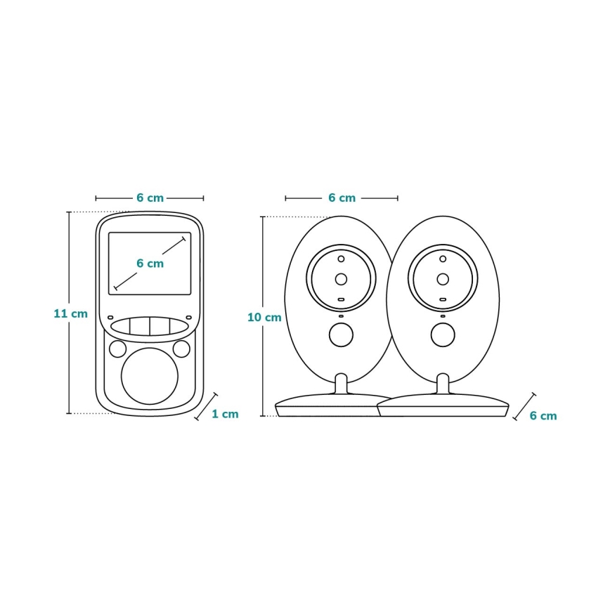 Lionelo - Monitor para bebé com ecrã BABYLINE 5.1 230V 1000 mAh