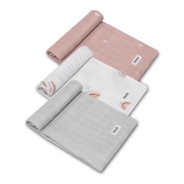 Lionelo - Pack de 3 fraldas de bambu BAMBOO SET 70x70 cm Rainbow