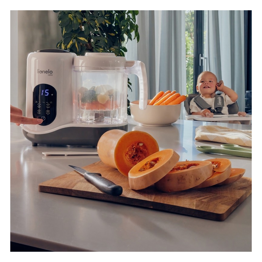 Lionelo - Panela a vapor 5em1 BABYMENU 110W/230V branco/cinzento