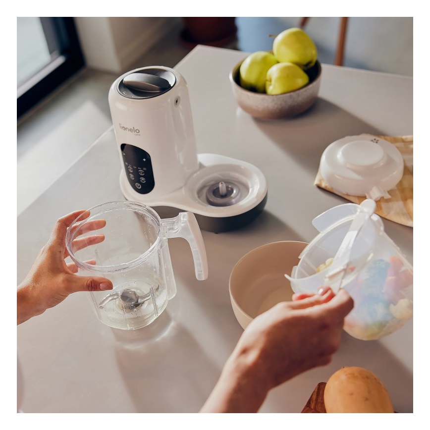 Lionelo - Panela a vapor 5em1 BABYMENU 110W/230V branco/cinzento