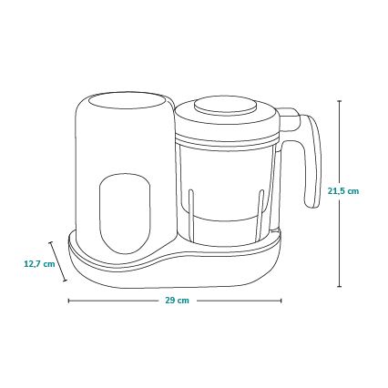 Lionelo - Panela a vapor 5em1 BABYMENU 110W/230V branco/cinzento