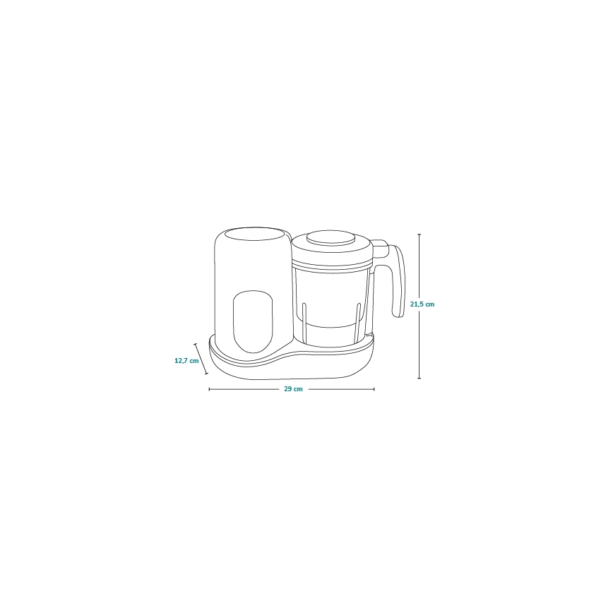 Lionelo - Panela a vapor 5em1 BABYMENU 110W/230V branco/cinzento