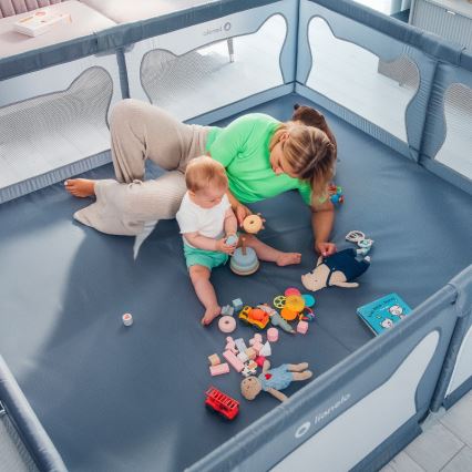 Lionelo - Parque infantil WILLOW XL cinzento