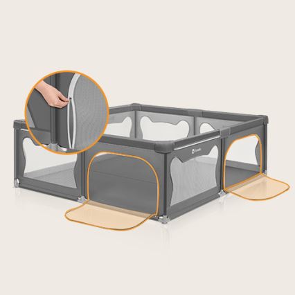 Lionelo - Parque infantil WILLOW XL cinzento