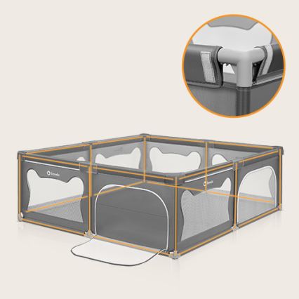Lionelo - Parque infantil WILLOW XL cinzento