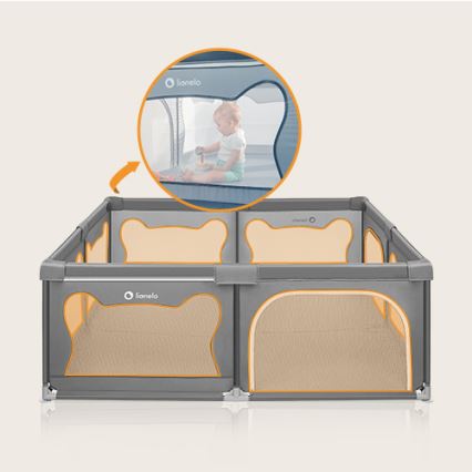 Lionelo - Parque infantil WILLOW XL cinzento