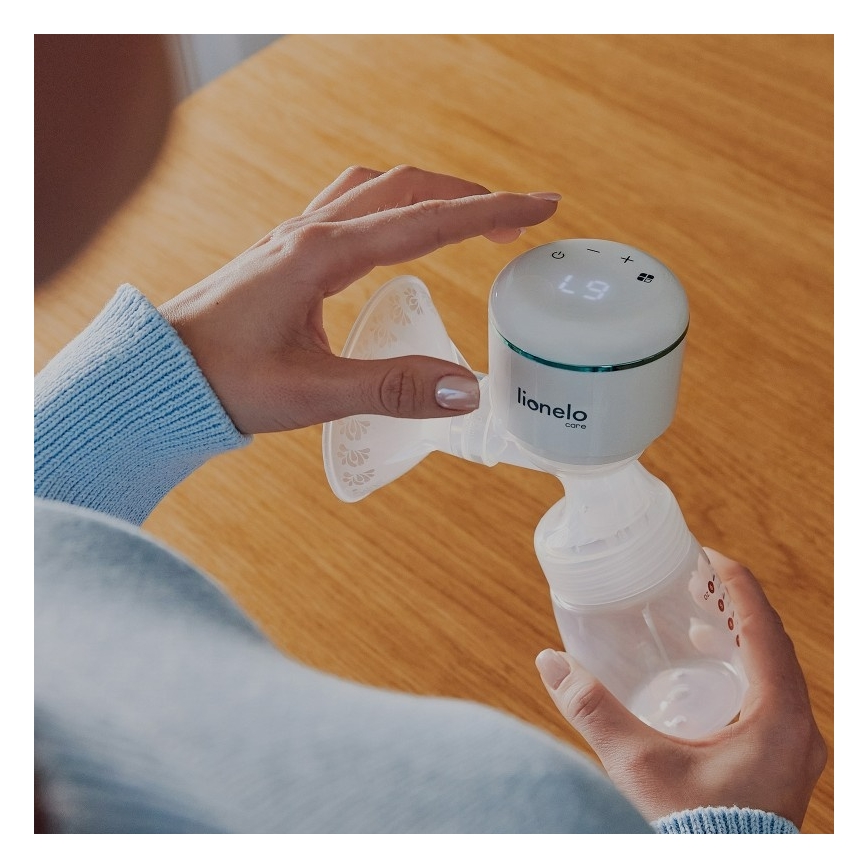 Lionelo - Bomba elétrica recarregável para extração de leite materno FIDI PLUS 5V 1200 mAh 180 ml