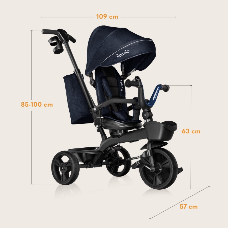 Lionelo - Triciclo infantil KORI Azul Marinho