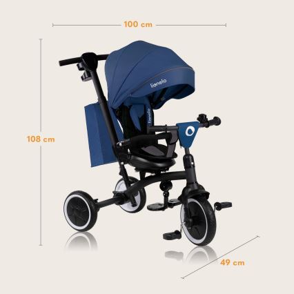 Lionelo - Triciclo infantil TRIS PLUS Azul Denim