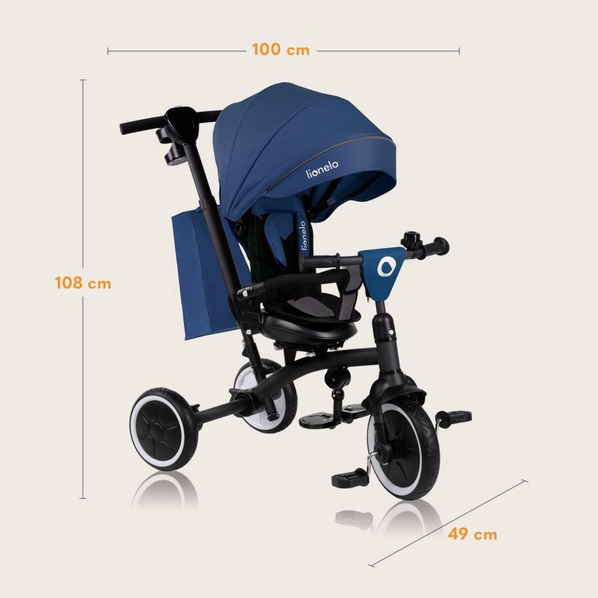 Lionelo - Triciclo infantil TRIS PLUS Azul Denim