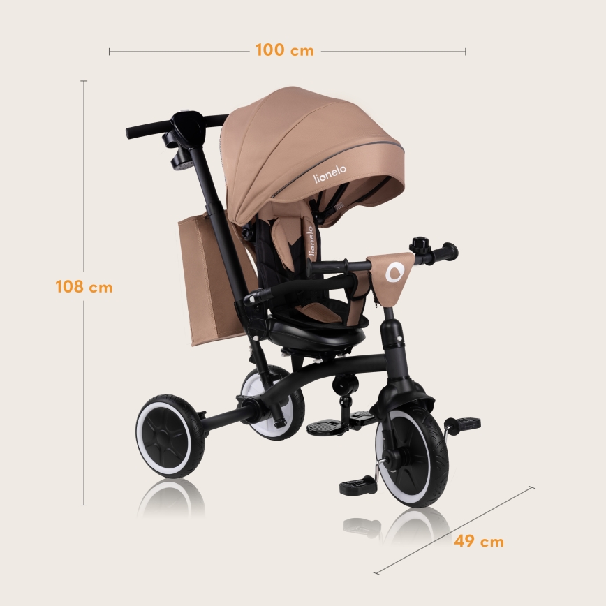 Lionelo - Triciclo infantil TRIS PLUS Bege Areia