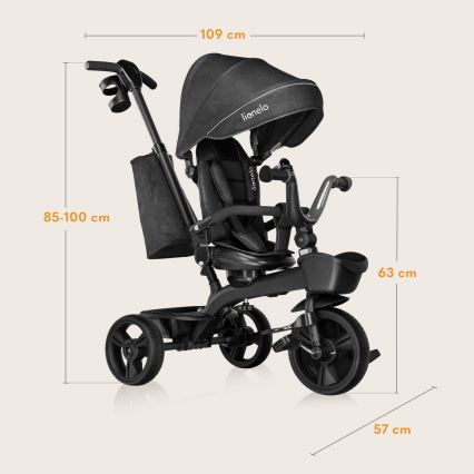 Lionelo - Triciclo para Crianças KORI Cinza Pedra