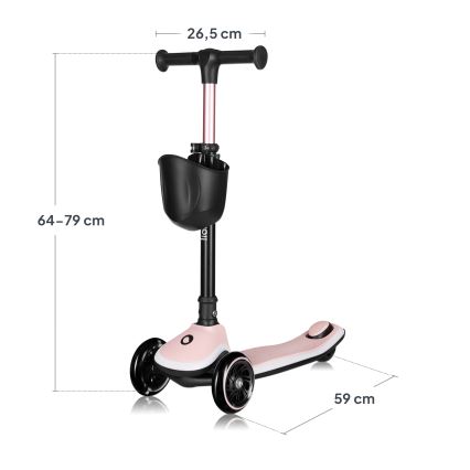 Lionelo - Trotinete infantil MEY 3xAAA Pink Rose