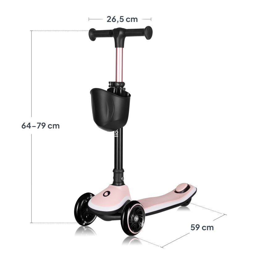 Lionelo - Trotinete infantil MEY 3xAAA Pink Rose