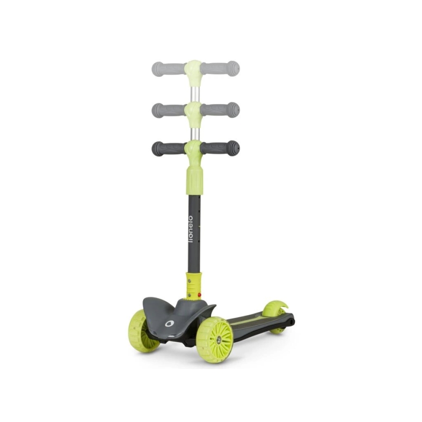 Lionelo - Trotinete para crianças TIMMY 3xAA verde/cinzento