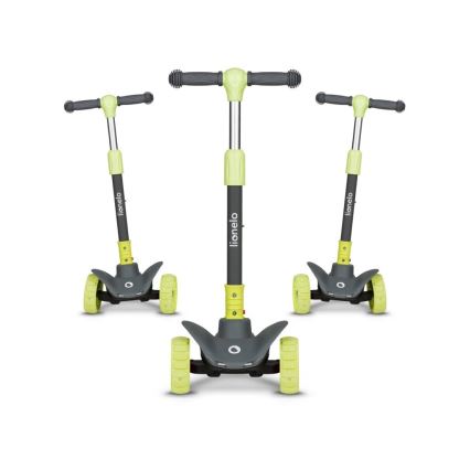 Lionelo - Trotinete para crianças TIMMY 3xAA verde/cinzento