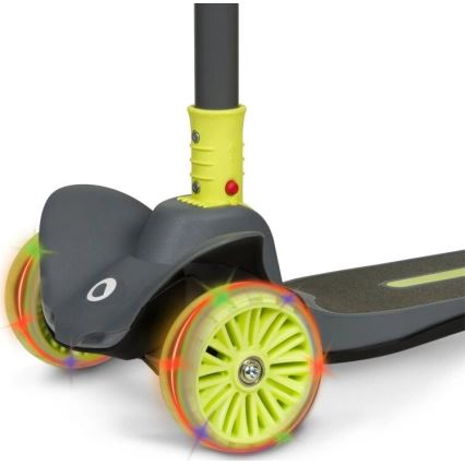Lionelo - Trotinete para crianças TIMMY 3xAA verde/cinzento
