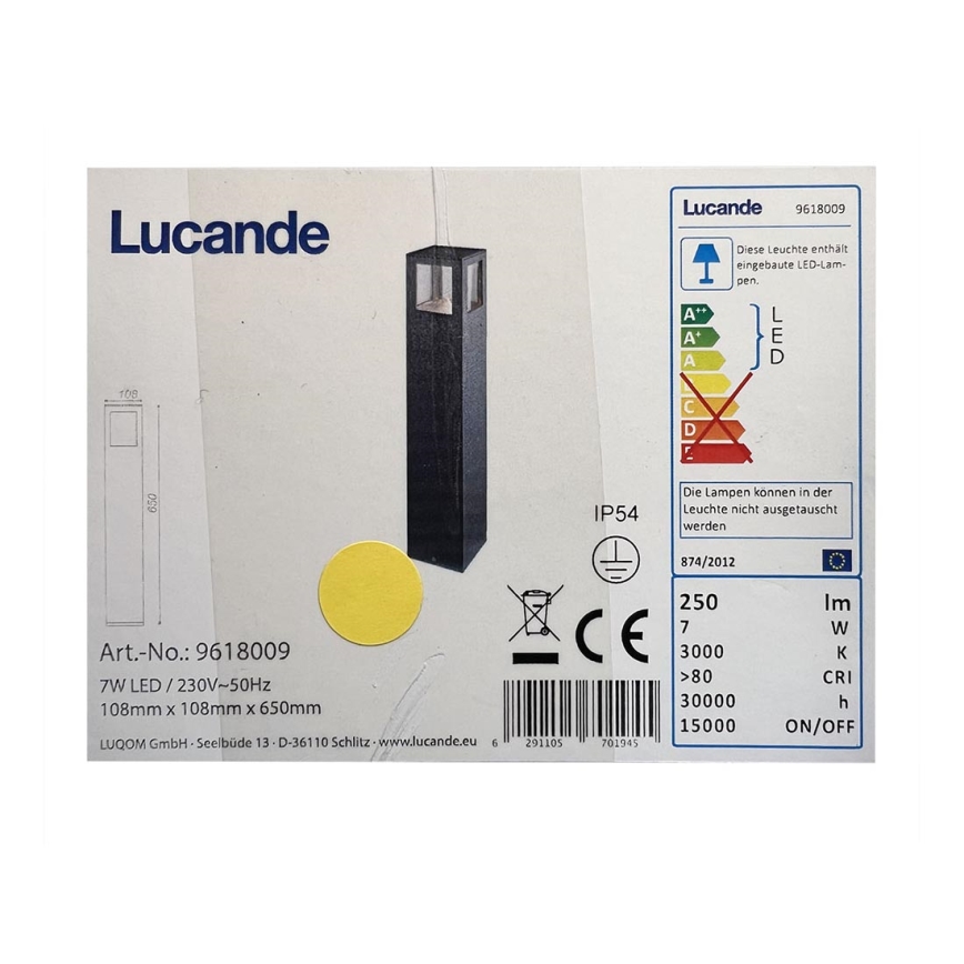 Lucande - Candeeiro exterior LED NICOLA LED/7W/230V IP54