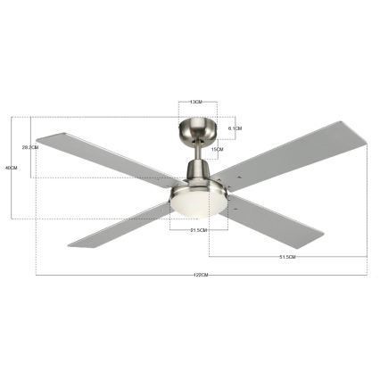 Lucci Air 210334 - Ventoinha de teto AIRFUSION QUEST 1xE27/60W/230V madeira/cromado mate + comando