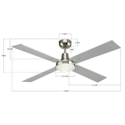 Lucci Air 210334 - Ventoinha de teto AIRFUSION QUEST 1xE27/60W/230V madeira/cromado mate + comando