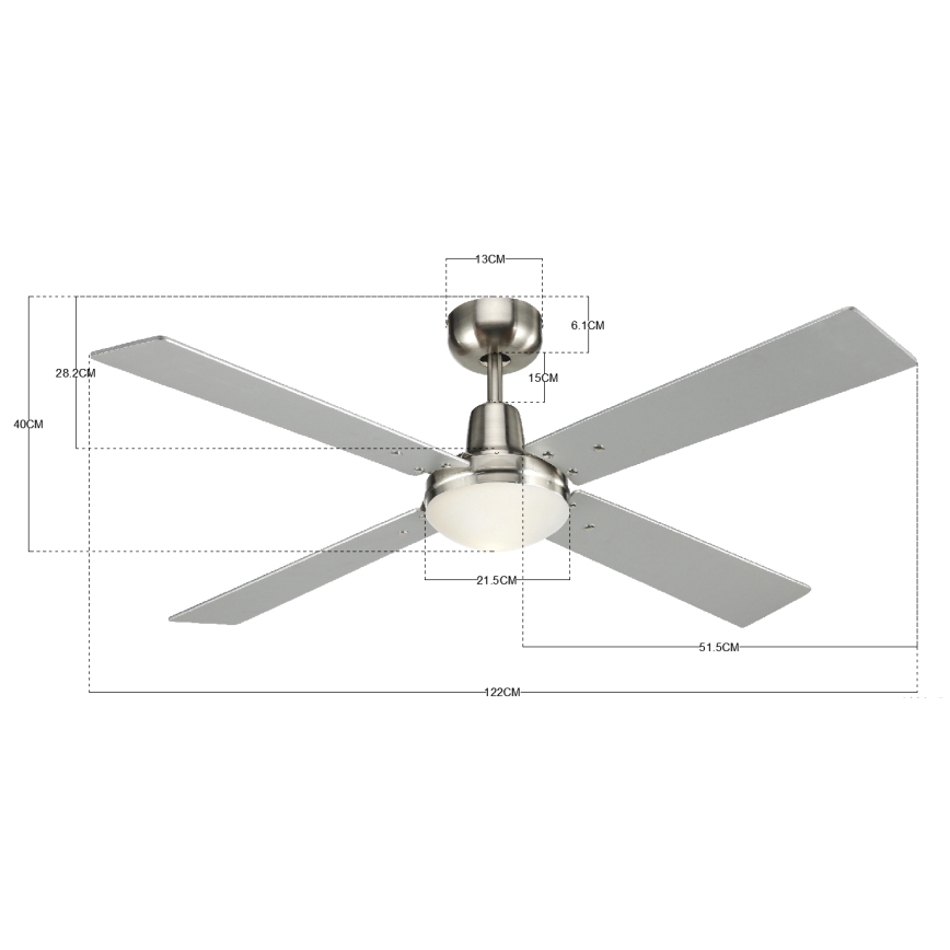 Lucci Air 210334 - Ventoinha de teto AIRFUSION QUEST 1xE27/60W/230V madeira/cromado mate + comando