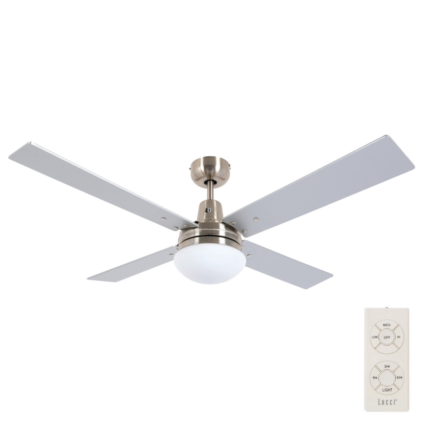 Lucci Air 210334 - Ventoinha de teto AIRFUSION QUEST 1xE27/60W/230V madeira/cromado mate + comando