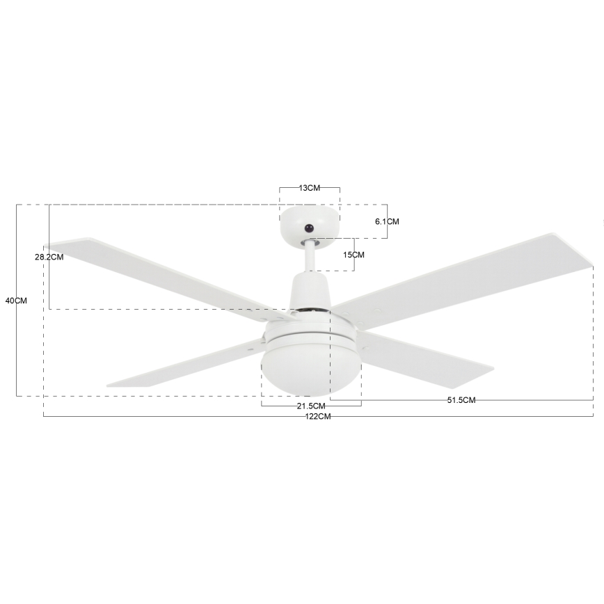 Lucci Air 210339 - Ventoinha de teto AIRFUSION QUEST 1xE27/60W/230V branco/madeira + comando