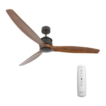 Lucci air 210507 - Ventilador de teto AIRFUSION AKMANI em paulownia/preto + controlo remoto