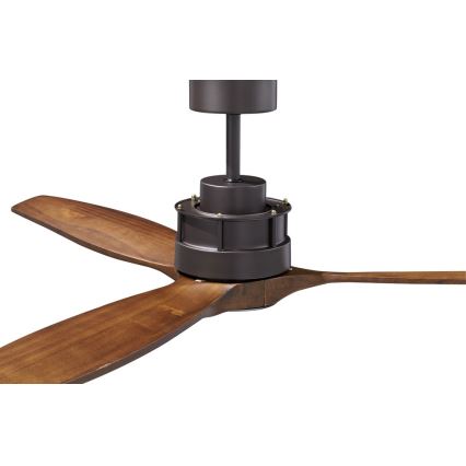 Lucci air 210507 - Ventilador de teto AIRFUSION AKMANI em paulownia/preto + controlo remoto