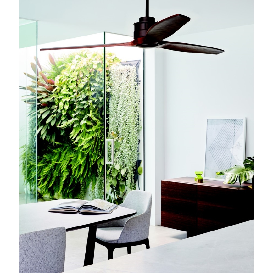 Lucci air 210507 - Ventilador de teto AIRFUSION AKMANI em paulownia/preto + controlo remoto