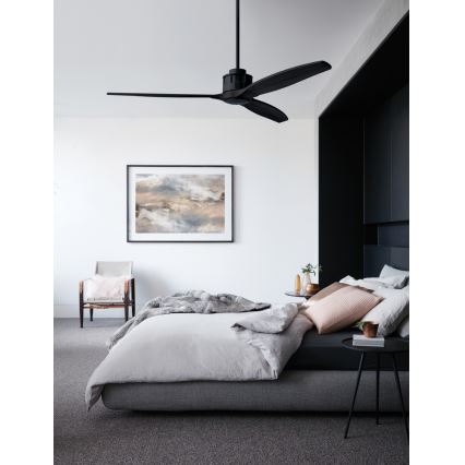 Lucci air 210508 - Ventilador de teto AIRFUSION AKMANI em paulownia/preto + controlo remoto