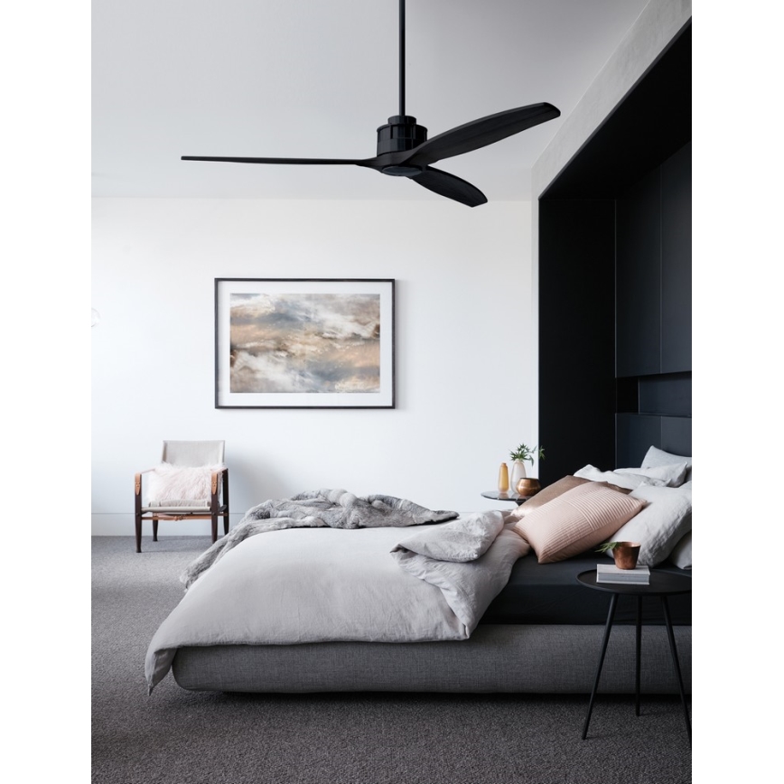 Lucci air 210508 - Ventilador de teto AIRFUSION AKMANI em paulownia/preto + controlo remoto