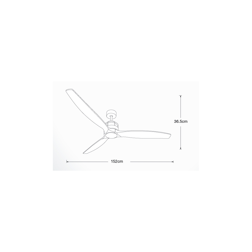 Lucci air 210508 - Ventilador de teto AIRFUSION AKMANI em paulownia/preto + controlo remoto