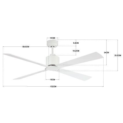 Lucci Air 210521 - Ventilador de teto AIRFUSION CLIMATE madeira/branco + controlo remoto