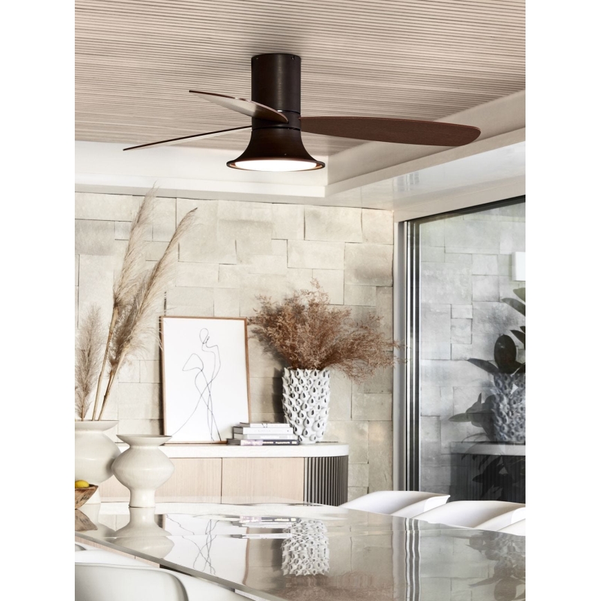 Lucci Air 210663 - Ventoinha de teto LED com regulação FLUSSO 1xGX53/18W/230V castanho + controlo remoto
