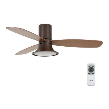 Lucci Air 210663 - Ventoinha de teto LED com regulação FLUSSO 1xGX53/18W/230V castanho + controlo remoto