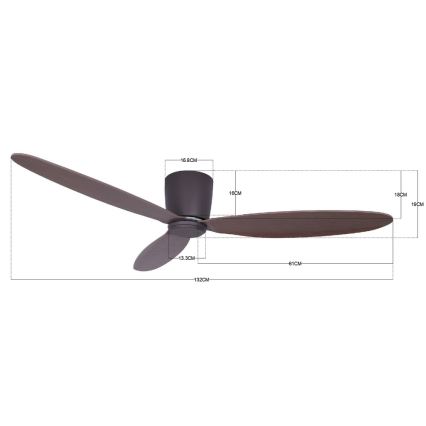 Lucci air 212883 - Ventilador de teto AIRFUSION RADAR madeira/marrom + controlo remoto