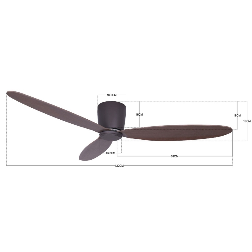 Lucci air 212883 - Ventilador de teto AIRFUSION RADAR madeira/marrom + controlo remoto